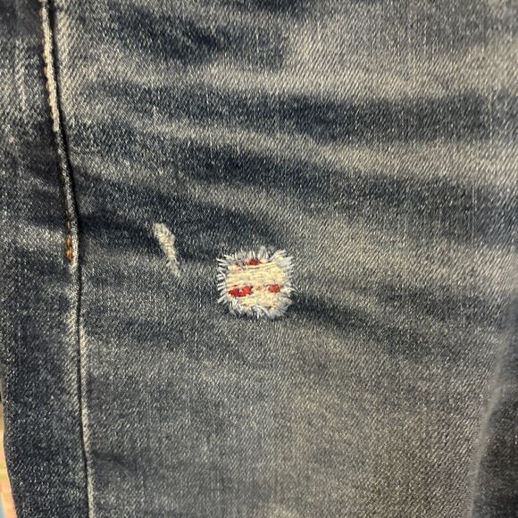 Levi's Jeans Womens 29 Blue Wedgie Skinny Button Fly High Rise Sashiko Mends - Picture 2 of 6